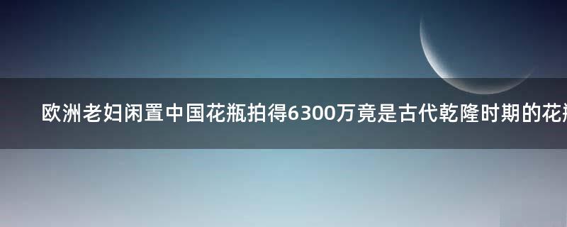 欧洲老妇闲置中国花瓶拍得6300万 竟是古代乾隆时期的花瓶