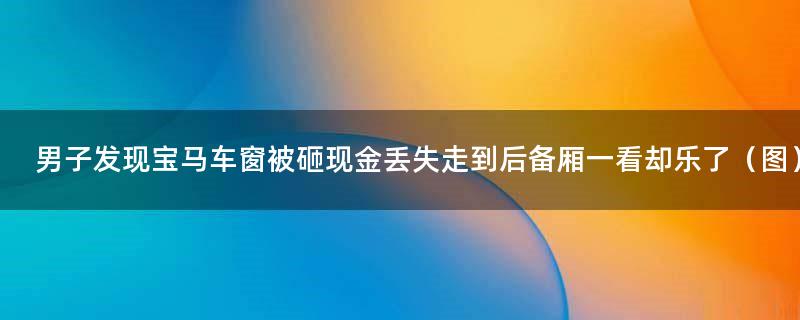 男子发现宝马车窗被砸现金丢失 走到后备厢一看却乐了（图）